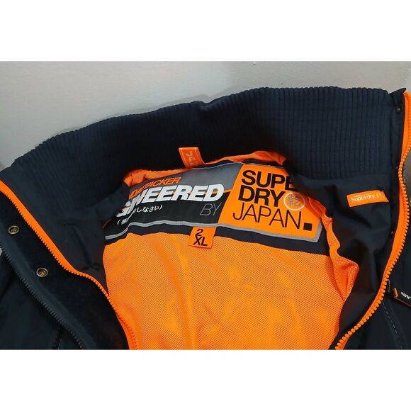 Superdry mens xl tough strong windbreaker nylon jacket navy blue - Picture 2 of 8